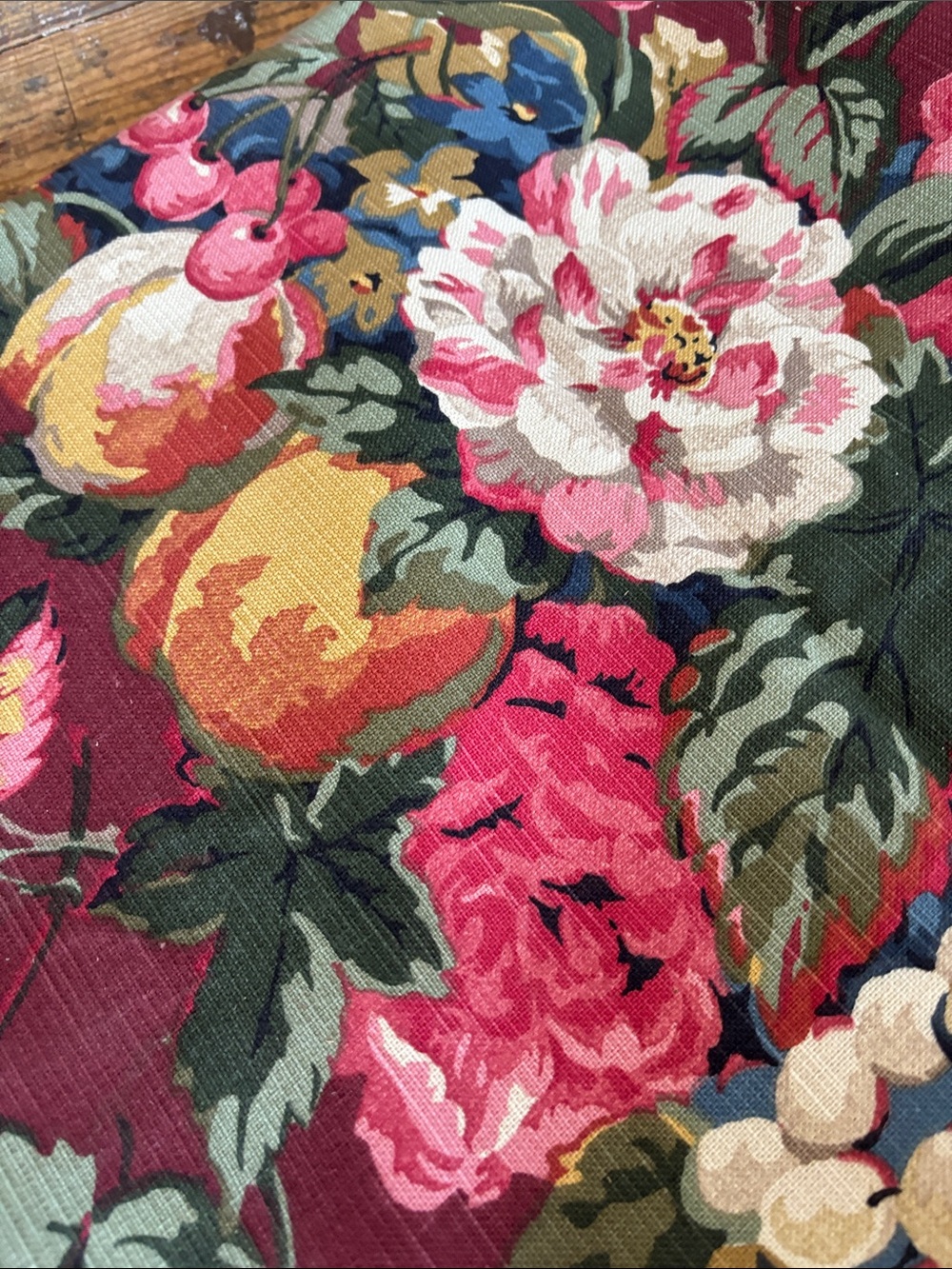 NEW 3 yards P. Kaufmann Fabric Floral Pattern Linen Blend heavy upholstery Roses